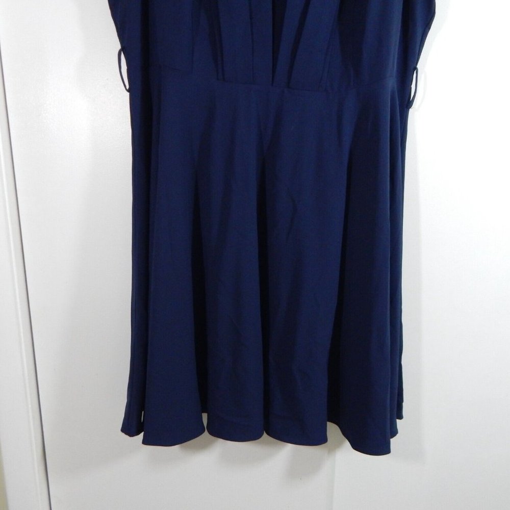 CITY CHIC dress veronica vintage fit flare knee length navy blue plus XXL 24 24W - Picture 3 of 8
